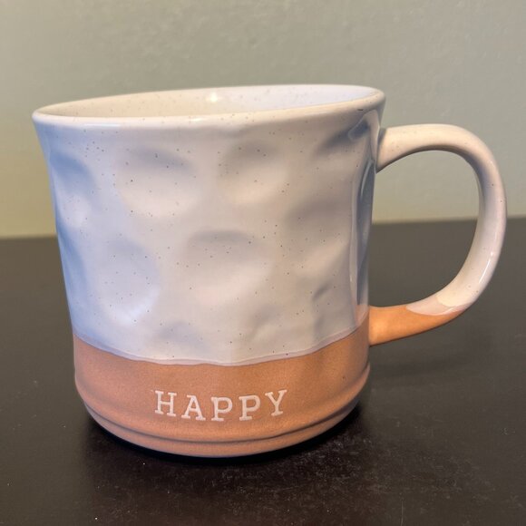 Atelier by Trudeau HAPPY Handcrafted Clay Pottery Ceramic Coffee Tea Mug ~ Hygge - Picture 6 of 8